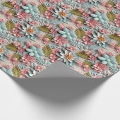 Farbenfrohe 3-Grad-Blumenmuster Geschenkpapier (Ecke)