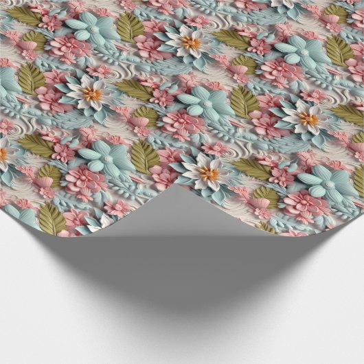 Farbenfrohe 3-Grad-Blumenmuster Geschenkpapier (Ecke)