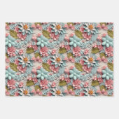 Farbenfrohe 3-Grad-Blumenmuster Geschenkpapier Set (Vorderseite 2)