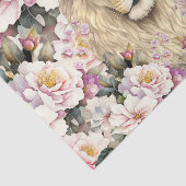 Farbenfrohe 3D-Blumen & Löwe vor Kohlehintergrund Seidenpapier (Ausschnitt)