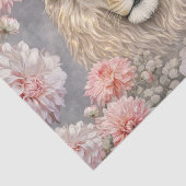 Farbenfrohe 3D-Blumen & Löwe vor Kohlehintergrund Seidenpapier (Ausschnitt)