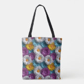 Farbenfrohe 3D Daisy Seamless-Muster Tasche (Rückseite)