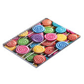 Farbenfrohe 3D Lollipops Muster Notizblock (Linke Seite)