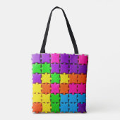 Farbenfrohe 3D-Puzzleteile angeordnet Tasche (Rückseite)