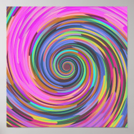 Farbenfrohe 3D-Spiraldrehung abstrakter Hintergrun Poster