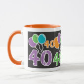 Farbenfrohe 40. Geburtstag Tasse (Links)
