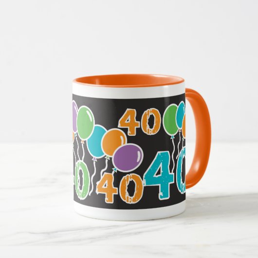 Farbenfrohe 40. Geburtstag Tasse (VorderseiteRechts)