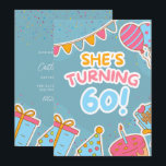 Farbenfrohe 60. Geburtstagsfeier Einladung<br><div class="desc">Farbenfrohe 60. Geburtstagsfeier Einladung</div>