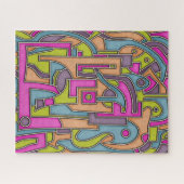 Farbenfrohe 60er Mod Geometrische Abstraktion Puzzle (Horizontal)