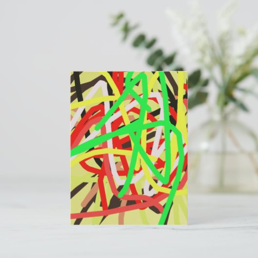 farbenfrohe 676 abstrakte Kunst Postkarte (Stehend Vorderseite)