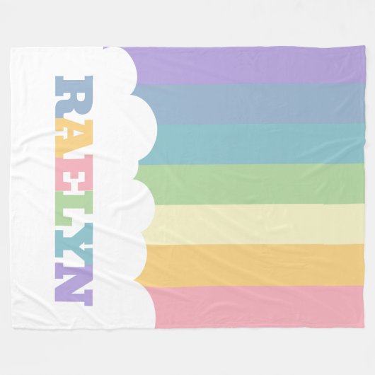 Farbenfrohe 6-Buchstaben-Bezeichnung Regenbogenerd Fleecedecke (Vorderseite (Horizontal))