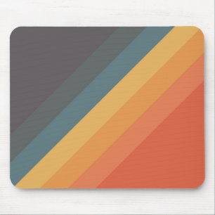 Farbenfrohe 70er 80er Retro-Gestreift Streifen Mousepad