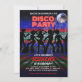 Farbenfrohe 70er Disco Tanz Party Einladung (Vorderseite)