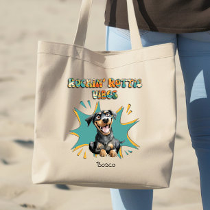 Farbenfrohe 70er Jahre Retro Funny Hunde Zucht Per Jumbo Stoffbeutel