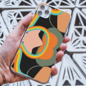 Farbenfrohe 70er Retro abstrakt auf schwarze Ästhe Case-Mate iPhone Hülle
