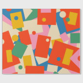 Farbenfrohe 80er Geometric Abstrakt Modern Pattern Geschenkpapier (Flach)