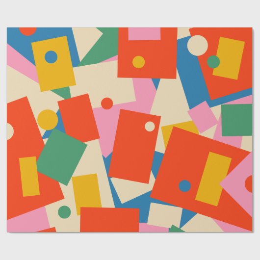 Farbenfrohe 80er Geometric Abstrakt Modern Pattern Geschenkpapier (Flach)