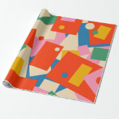 Farbenfrohe 80er Geometric Abstrakt Modern Pattern Geschenkpapier (Ungerollt)