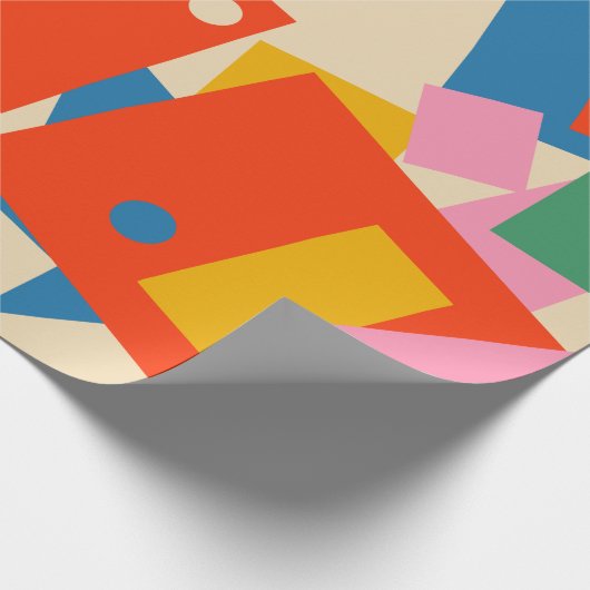 Farbenfrohe 80er Geometric Abstrakt Modern Pattern Geschenkpapier (Ecke)