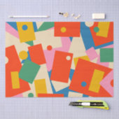 Farbenfrohe 80er Geometric Abstrakt Modern Pattern Seidenpapier (Handwerk)