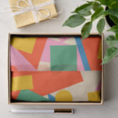 Farbenfrohe 80er Geometric Abstrakt Modern Pattern Seidenpapier (Geschenk)