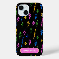 Farbenfrohe 80er Jahre Neon Lightning Pattern