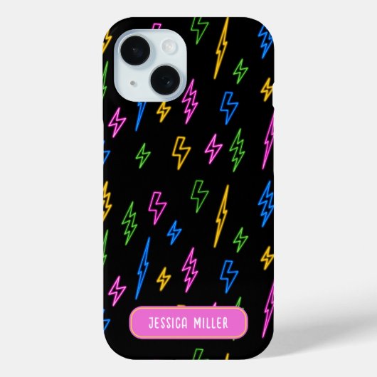 Farbenfrohe 80er Jahre Neon Lightning Pattern Case-Mate iPhone Hülle (Rückseite)
