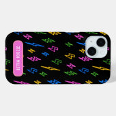 Farbenfrohe 80er Jahre Neon Lightning Pattern Case-Mate iPhone Hülle (Rückseite (Horizontal))