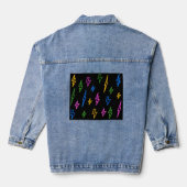 Farbenfrohe 80er Jahre Neon Lightning Pattern Jeansjacke (Rückseite)