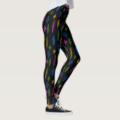 Farbenfrohe 80er Jahre Neon Lightning Pattern Leggings (Rechts)