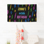 Farbenfrohe 80er Jahre Retro Neon Blitze Geburtsta Banner (Insitu)