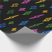 Farbenfrohe 80er Jahre Retro Neon Blitze Muster Geschenkpapier (Ecke)