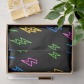 Farbenfrohe 80er Jahre Retro Neon Blitze Muster Seidenpapier (Geschenk)