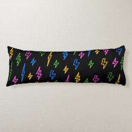 Farbenfrohe 80er Jahre Retro Neon Blitze Muster Seitenschläferkissen