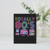 Farbenfrohe 80er Kostüm Party Retro Disco 1980er Postkarte (Stehend Vorderseite)