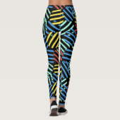 Farbenfrohe 80er Memphis Design Circle Pattern Leggings (Rückseite)