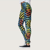 Farbenfrohe 80er Memphis Design Circle Pattern Leggings (Links)