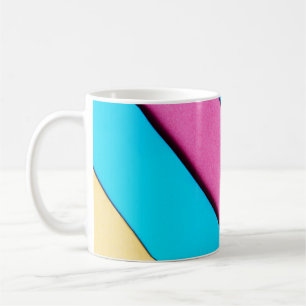 Farbenfrohe 80er Streifen Kaffeetasse