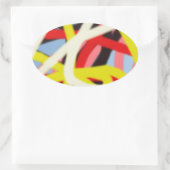 farbenfrohe 8773 abstrakte Kunst Ovaler Aufkleber (Tasche)