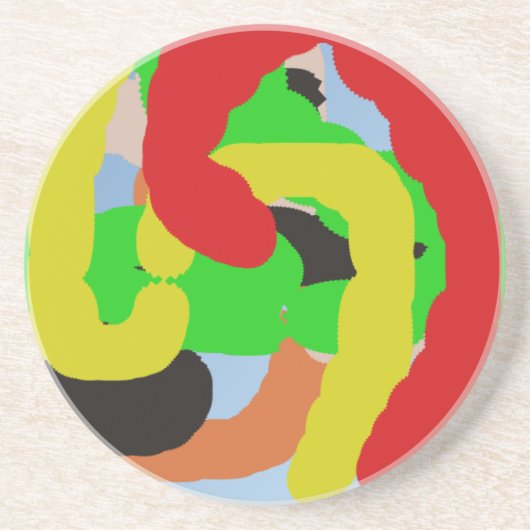 farbenfrohe 8886 abstrakte Kunst Getränkeuntersetzer (Vorne)