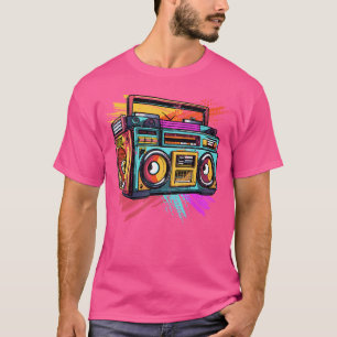Farbenfrohe 90er Hip Hop Radio Ghetto Blaster Hi T-Shirt