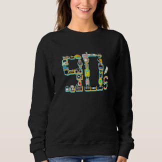 Farbenfrohe 90er Trend Produkte Thema Party Kostüm Sweatshirt