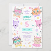 Farbenfrohe a Purfffect Party Niedliche Kitty Cat Einladung (Vorderseite)