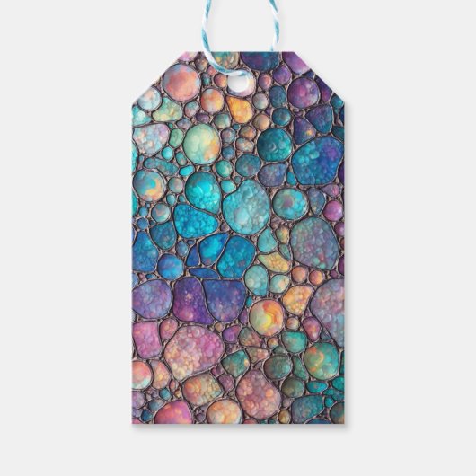 Farbenfrohe Abalone-Blubbles-Geschenk Geschenkanhänger (Vorderseite)