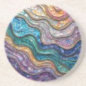 Farbenfrohe Abalone Rippled Waves Getränkeuntersetzer (Vorne)