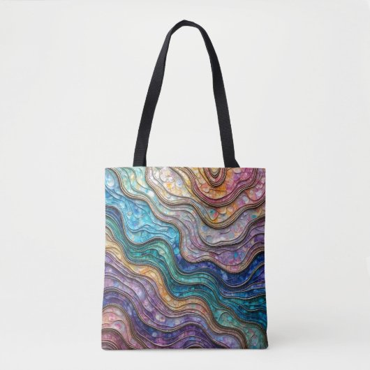 Farbenfrohe Abalone Rippled Waves Tasche (Vorderseite)