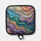 Farbenfrohe Abalone Rippled Waves Topflappen (Vorderseite)