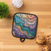 Farbenfrohe Abalone Rippled Waves Topflappen (Oben Unten)