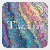 Farbenfrohe Abalone-Ripples Custom Quadratischer Aufkleber (Vorderseite)
