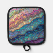 Farbenfrohe Abalone Ripples Topflappen (Vorderseite)